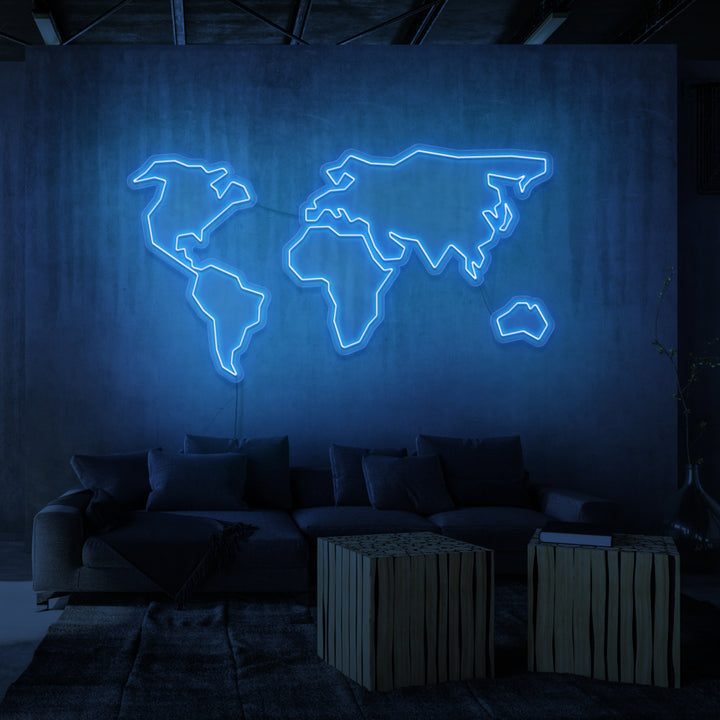 "VÄRLDSKARTA" NEONSKYLT