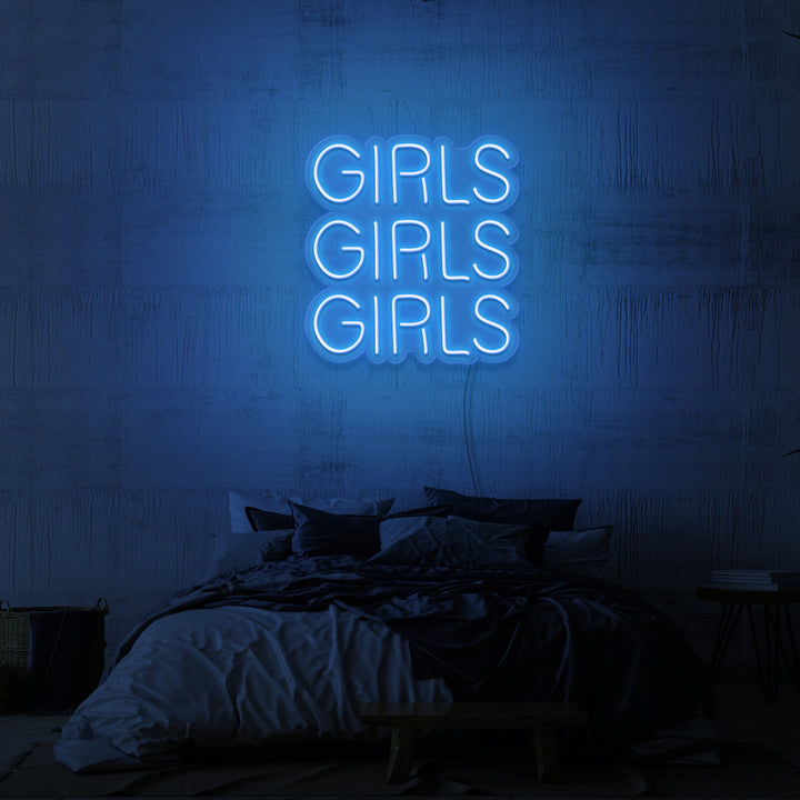 "GIRLS GIRLS GIRLS" NEONSKYLT