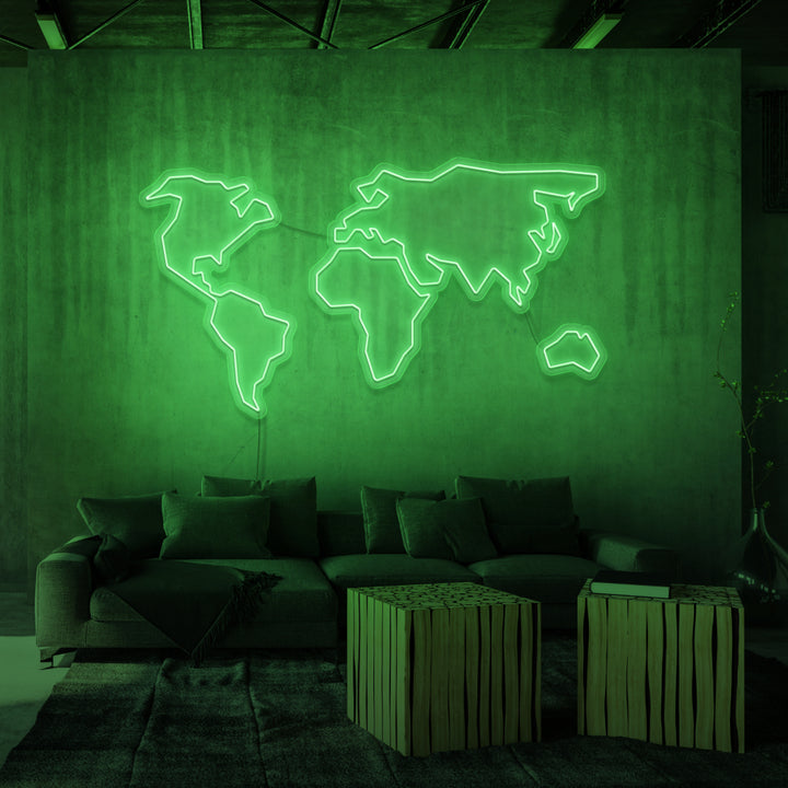 "VÄRLDSKARTA" NEONSKYLT