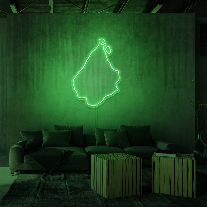 LED neonskilt med Amager i grøn