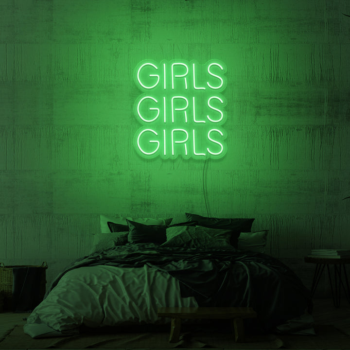 "GIRLS GIRLS GIRLS" NEONSKYLT
