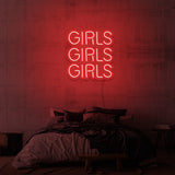 "GIRLS GIRLS GIRLS" NEONSKYLT