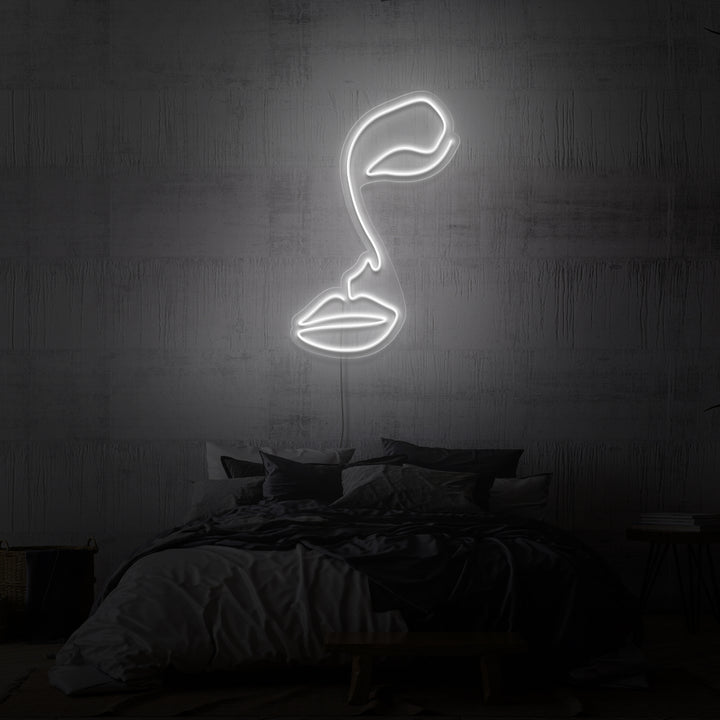 "LINE ART FACE" NEONSKYLT