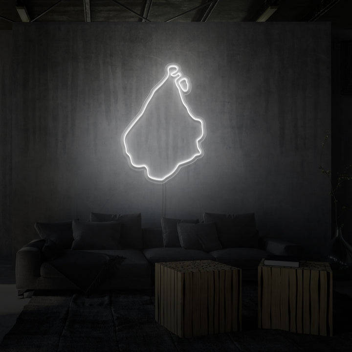 LED neonskilt med Amager i kold hvid