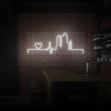 "HEARTBEAT CITY" NEONSKYLT