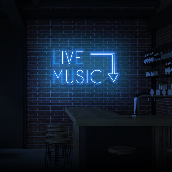 "LIVE MUSIC" NEONSKYLT