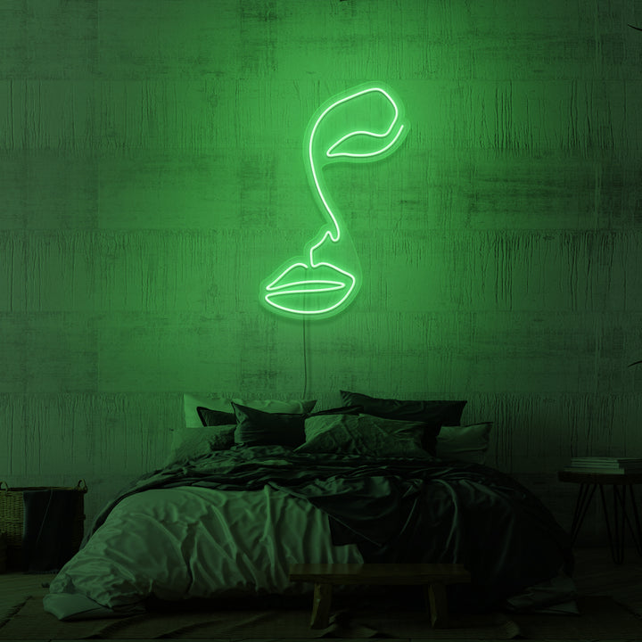 "LINE ART FACE" NEONSKYLT