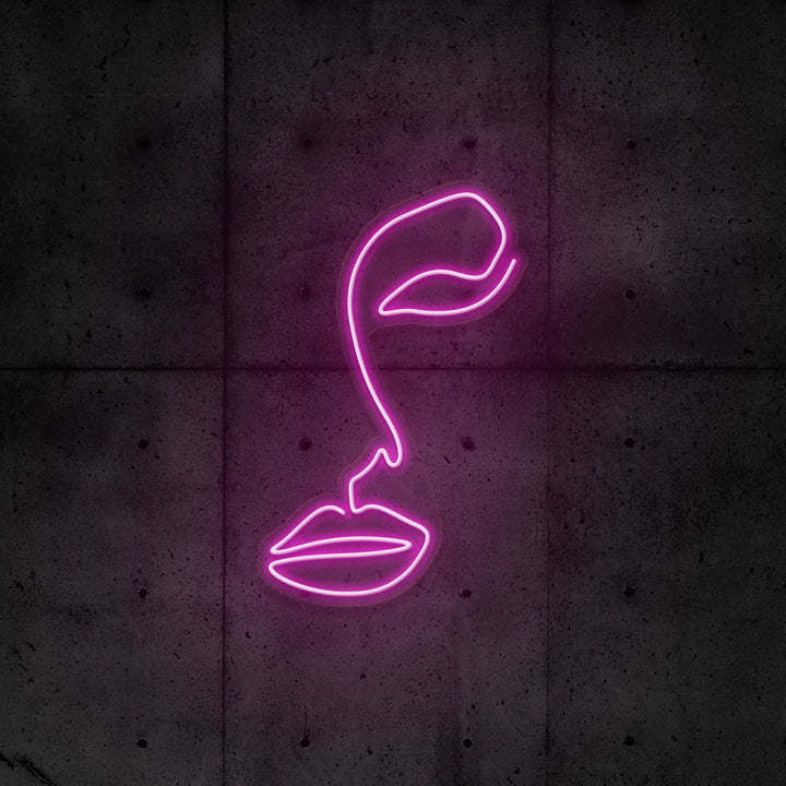 "LINE ART FACE" NEONSKYLT