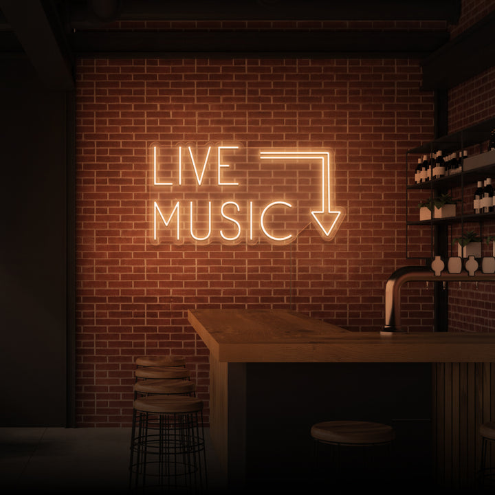 "LIVE MUSIC" NEONSKYLT