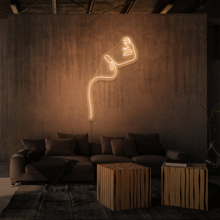 "LINE ART LADY" NEONSKYLT