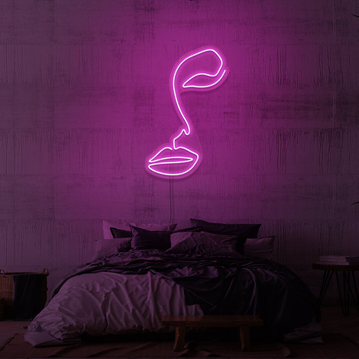 "LINE ART FACE" NEONSKYLT