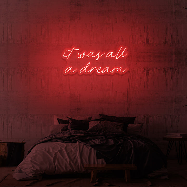 "DET VAR ALLT EN DRÖM" NEONSKYLT