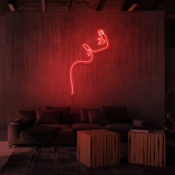 "LINE ART LADY" NEONSKYLT