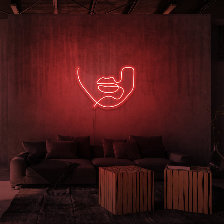 "LINE ART LIPS" NEONSKYLT
