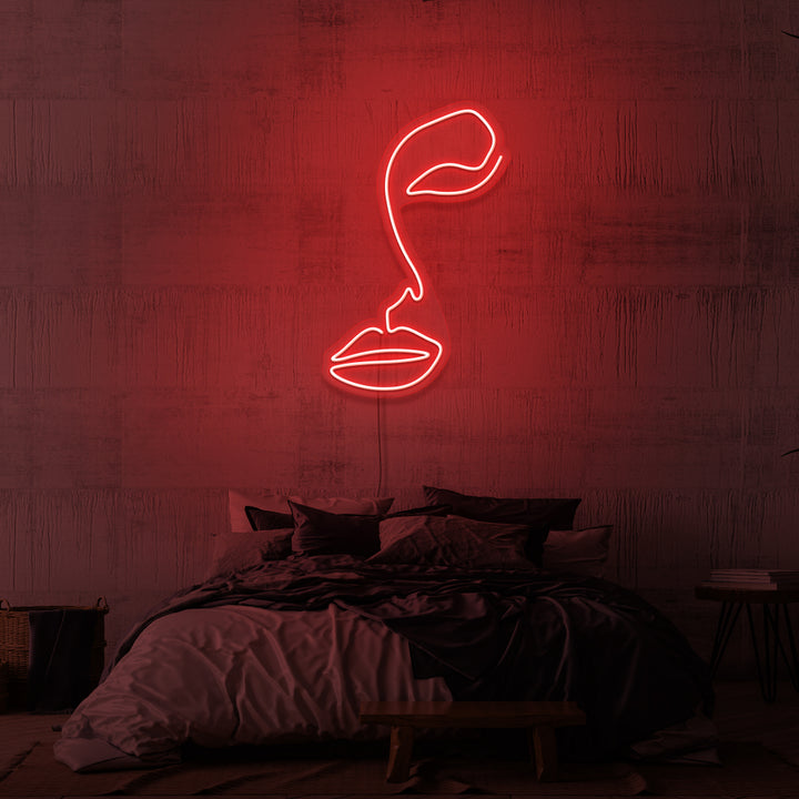 "LINE ART FACE" NEONSKYLT