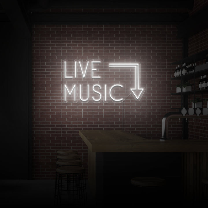 "LIVE MUSIC" NEONSKYLT