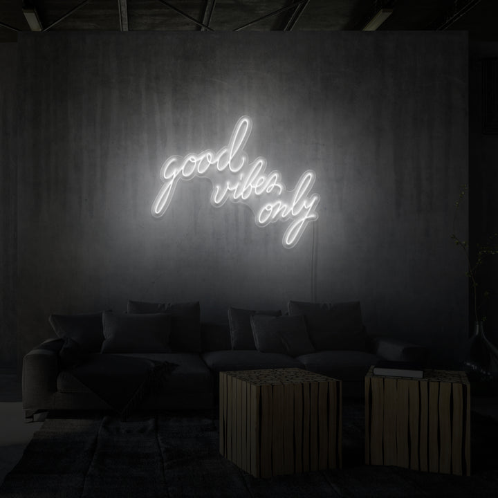 "ENDAST BRA VIBAR" NEONSKYLT